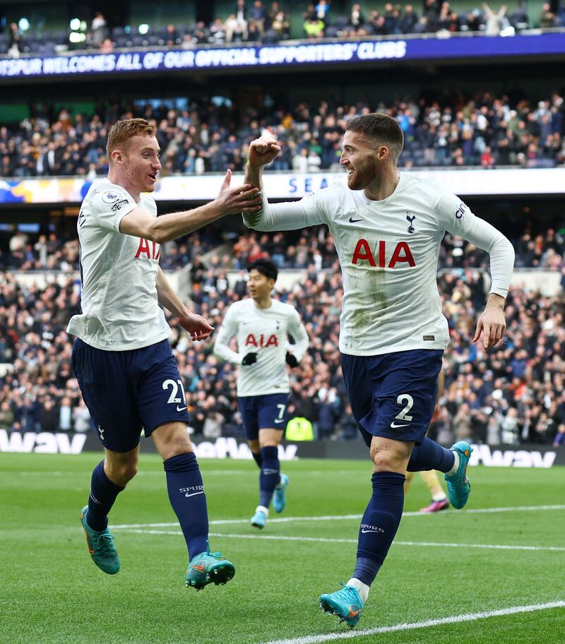 Dejan Kulusevski – 8 The Swede sent in a delightful ball from the right to the back post, with Hojbjerg heading just over. Another terrific long helped to launch Kane on a run down the wing to cross to Son for Spurs’ third. Reuters

