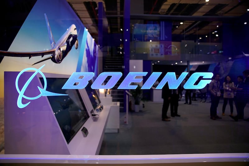 A Boeing sign is seen at the second China International Import Expo (CIIE) in Shanghai, China November 6, 2019. Picture taken November 6, 2019. REUTERS/Aly Song