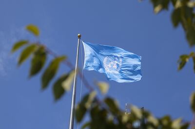 The United Nations flag flies ahead of the 77th session of the United Nations General Assembly on September 19 in New York City. AFP