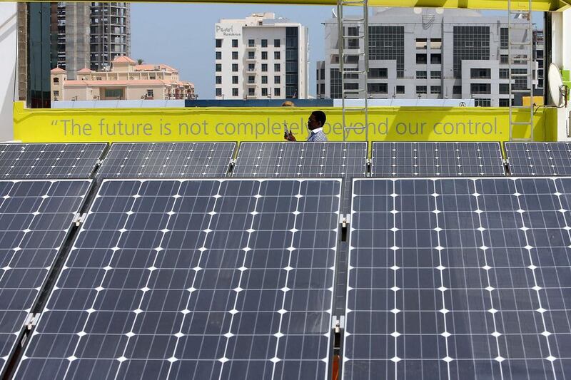 Dubai wants to produce 5 per cent of its power from solar by 2020. Pawan Singh / The National



