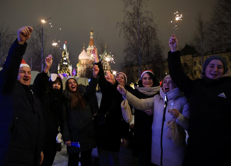 New Year's Eve celebrations in central Moscow. Reuters