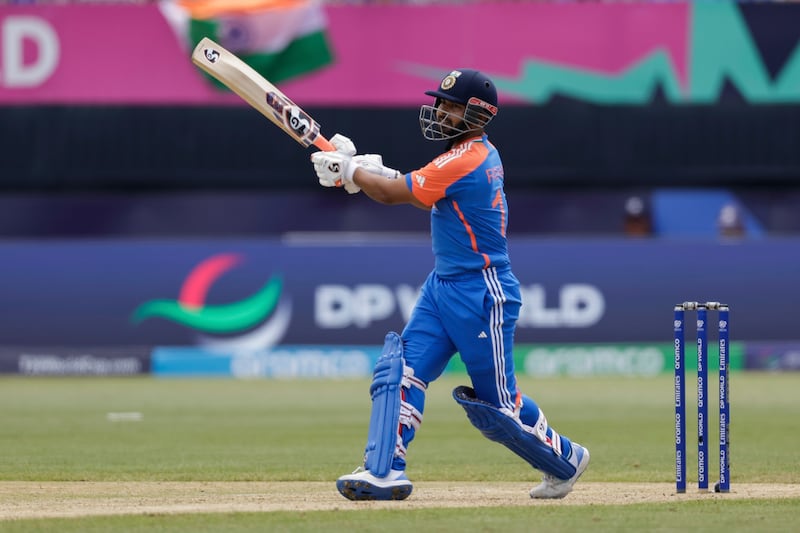 India's Rishabh Pant hits a four on his way to making 36 not out against Ireland. AP 