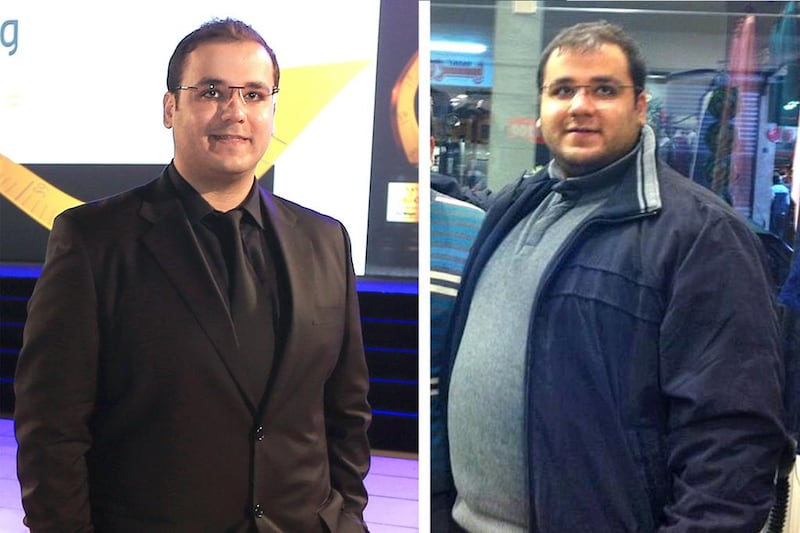 Syrian Ahmed Al Shiekh, 27, lost 26kg during the Your Weight in Gold competition by climbing the stairs to his apartment every day. Sarah Dea/The National 