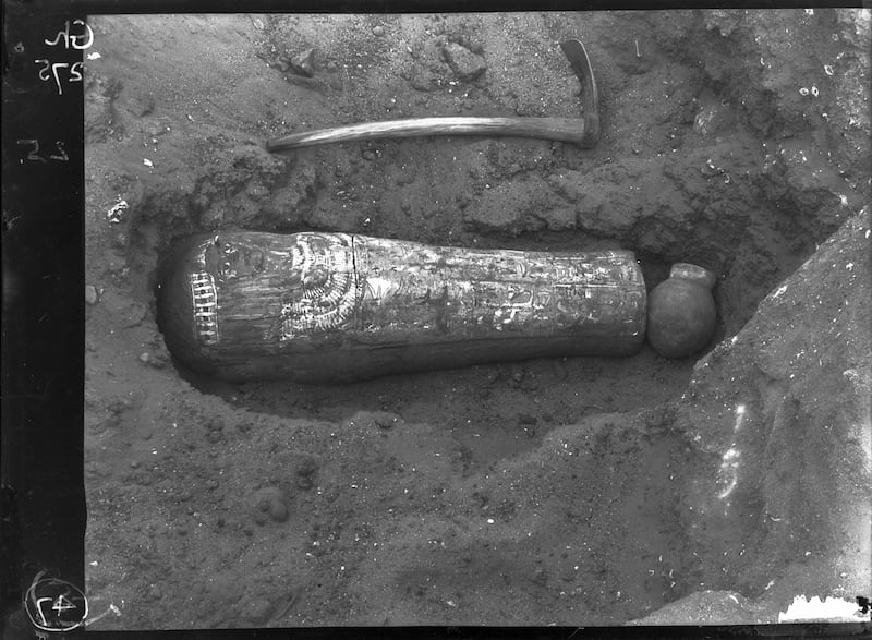 The picture of the coffin that led to its theft being uncovered. Photo: Petrie Museum, UCL