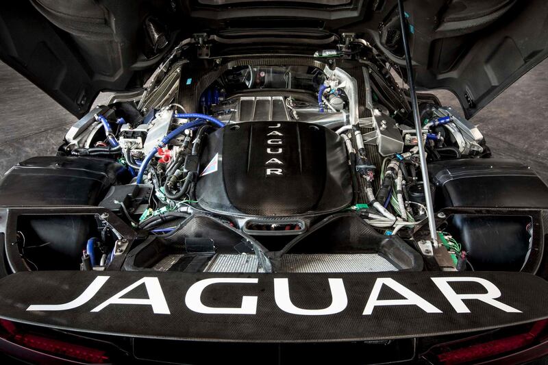 A handout photo of Jaguar C-X75's engine bay (Courtesy: Jaguar)