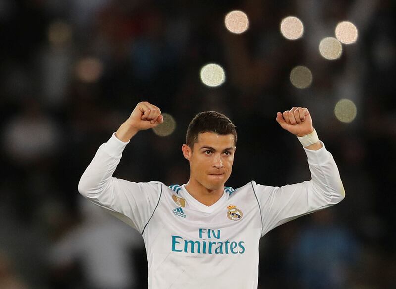 Soccer Football - FIFA Club World Cup Final - Real Madrid vs Gremio FBPA - Zayed Sports City Stadium, Abu Dhabi, United Arab Emirates - December 16, 2017   Real Madrid’s Cristiano Ronaldo celebrates winning the FIFA Club World Cup       REUTERS/Amr Abdallah Dalsh