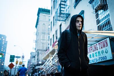 MR. ROBOT -- "eps3.1_undo.gz" Episode 302 -- Pictured: Rami Malek as Elliot Alderson -- (Photo by: Michael Parmelee/USA Network/NBCU Photo Bank via Getty Images)