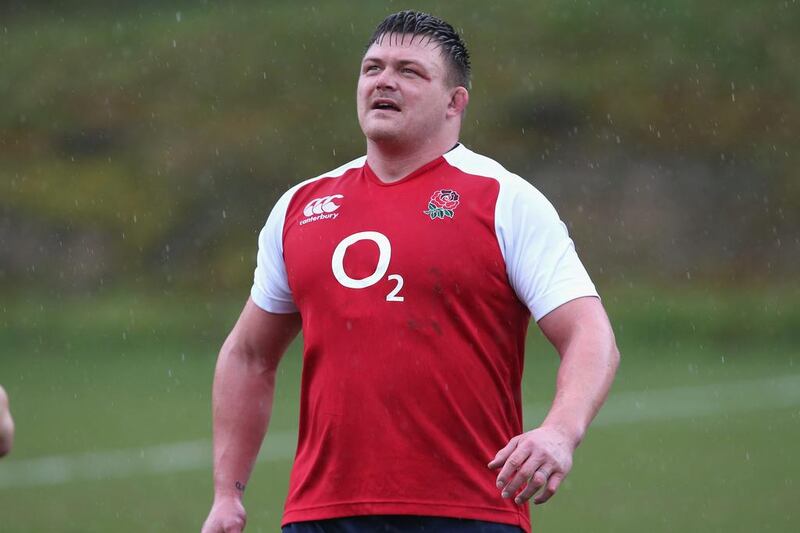 David Wilson trains with England at Pennyhill Park on February 18, 2014. David Rogers / Getty Images