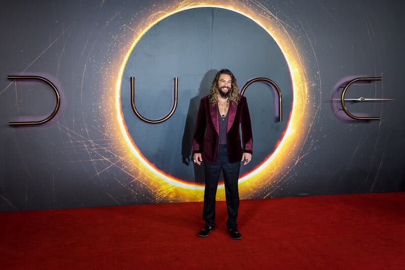 Jason Momoa attends the UK special screening of the film 'Dune' at the Odeon Leicester Square in London. EPA