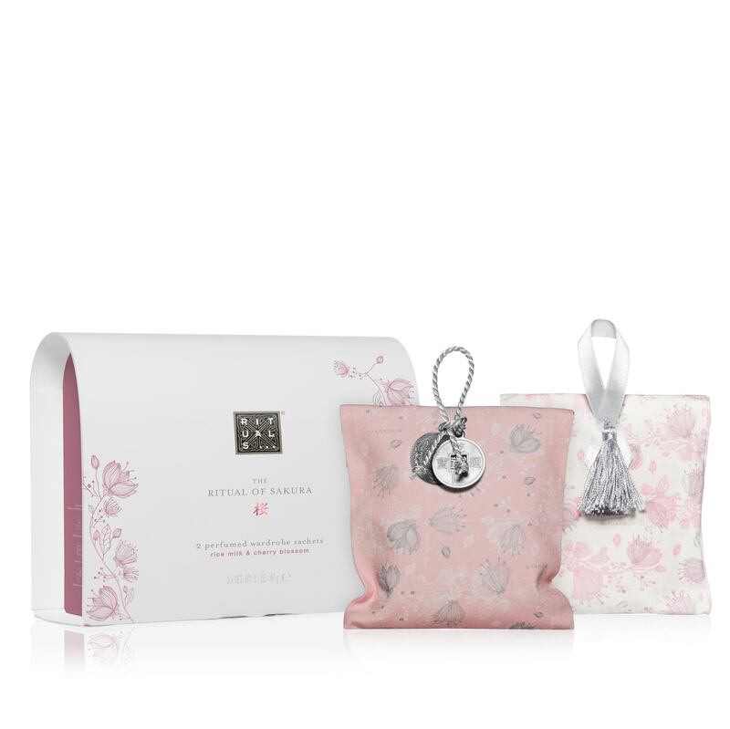 Scented wardrobe sachets, Dh65 for two, The Ritual of Sakura. Courtesy Sakura