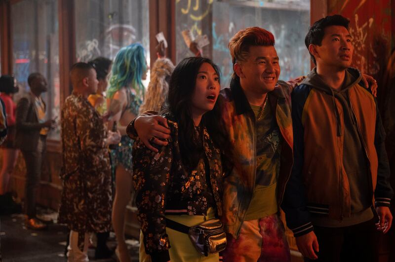 From left: Katy (Awkwafina), Jon Jon (Ronny Chieng) and Shang-Chi (Simu Liu) in Marvel's 'Shang-Chi and the Legend of the Ten Rings'. Photo: Marvel Studios