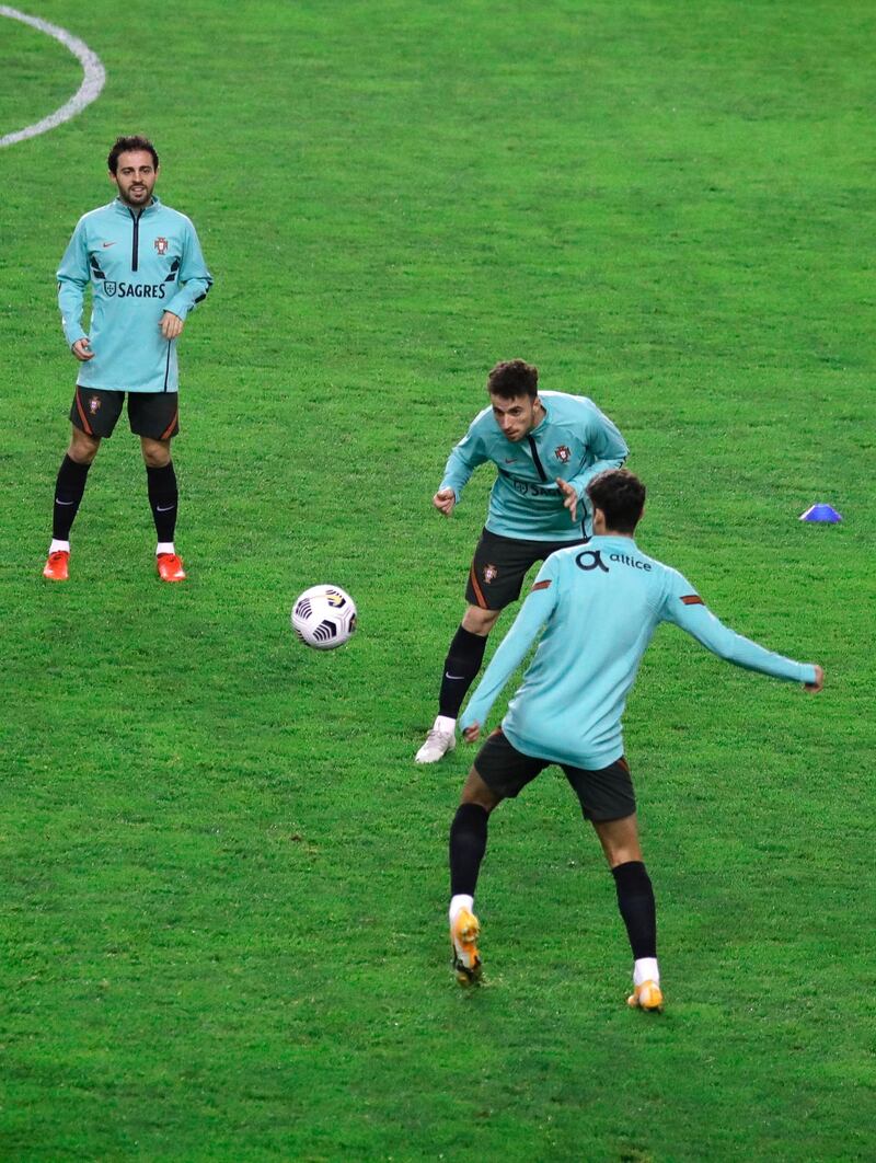 Portugal players training in Split. EPA