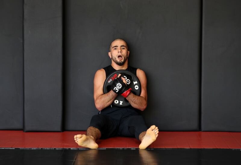 Muhammad Mokaev trains at the UFC Gym in Manama, Bahrain. 