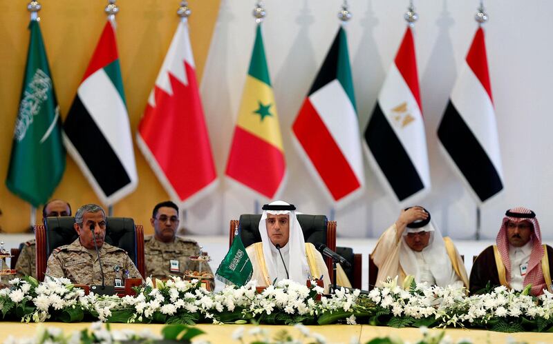 Saudi Foreign Minister Adel al-Jubeir attends a meeting of member states of Coalition to Support Legitimacy in Yemen, in Riyadh, Saudi Arabia, October 29, 2017. REUTERS/Faisal Al Nasser