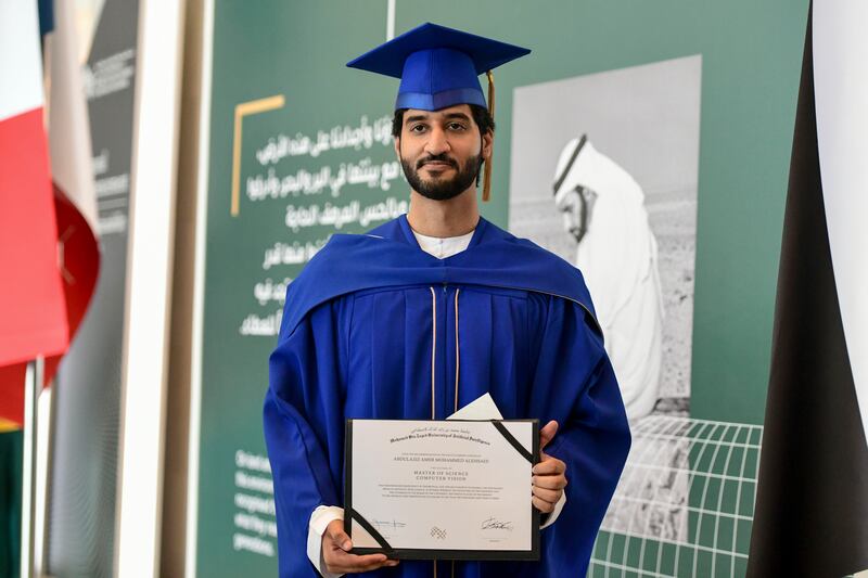Abdulaziz Al Eissaee at the graduation ceremony. Khushnum Bhandari / The National 