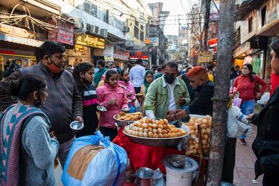 A panipuri stall at Nai Sadak in Chandni Chowk. Getty Images