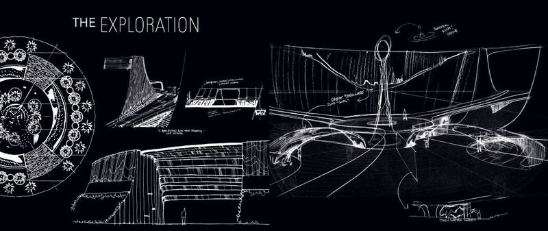 Early sketches show how the artists conceptualised the water installation at Expo 2020 Dubai. Photo: WET