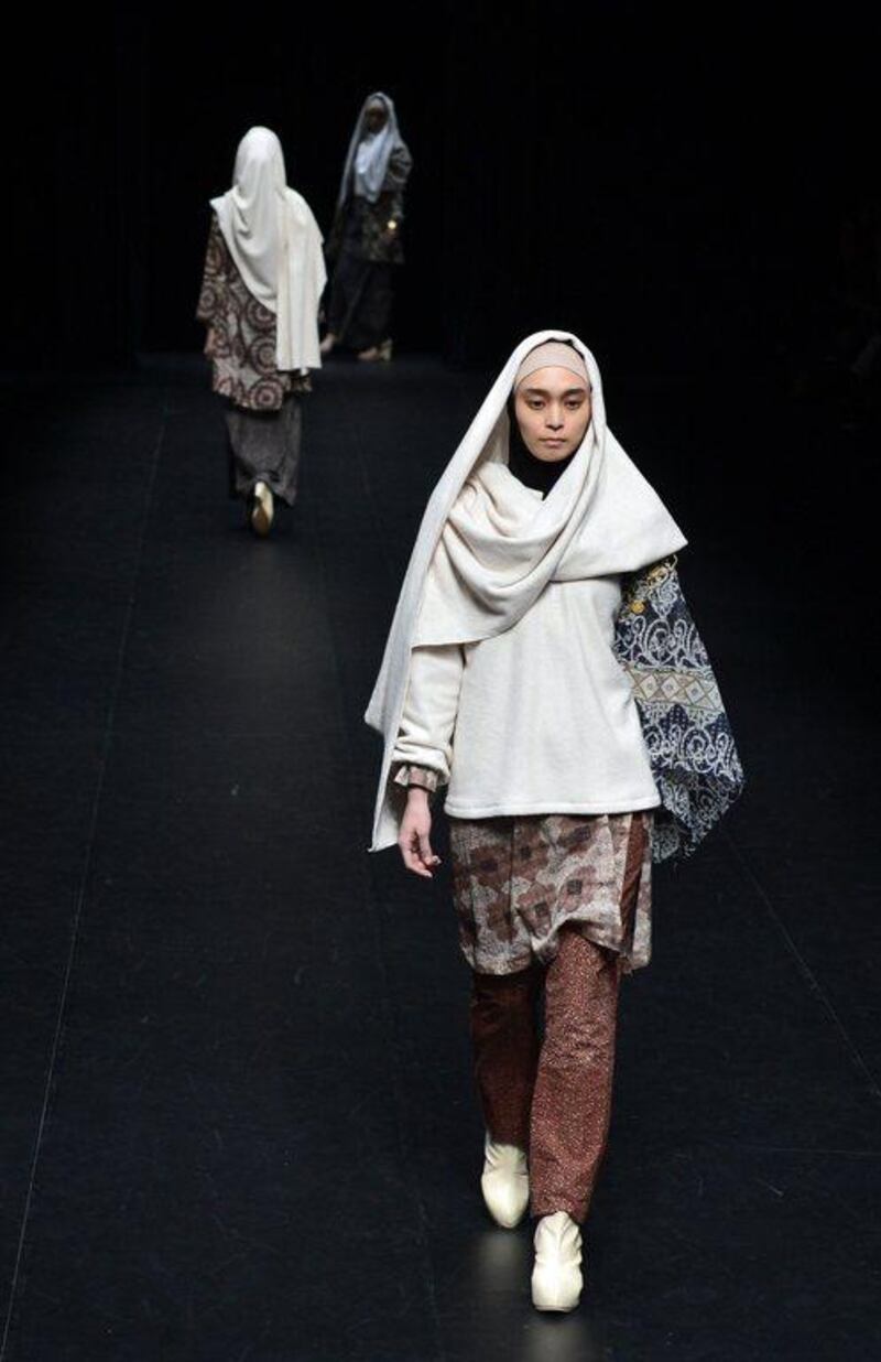 “The modest hijab is not actually a restriction” in fashion, designer Windri Widiesta Dhari told reporters after her stylish designs hit the catwalk. “It’s how you cover yourself and look more elegant in a way that has a loose fit.” EPA