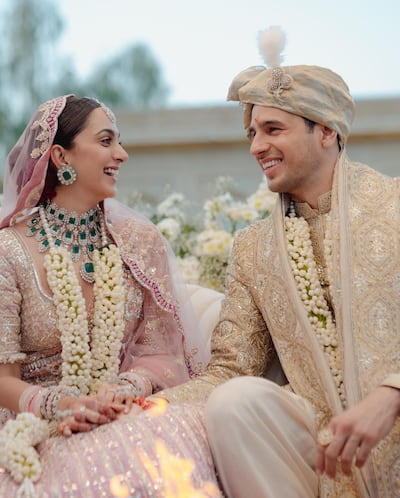 Kiara Advani and Sidharth Malhotra's wedding outfits were designed by Manish Malhotra. Photo: Instagram / kiaraaliaadvani