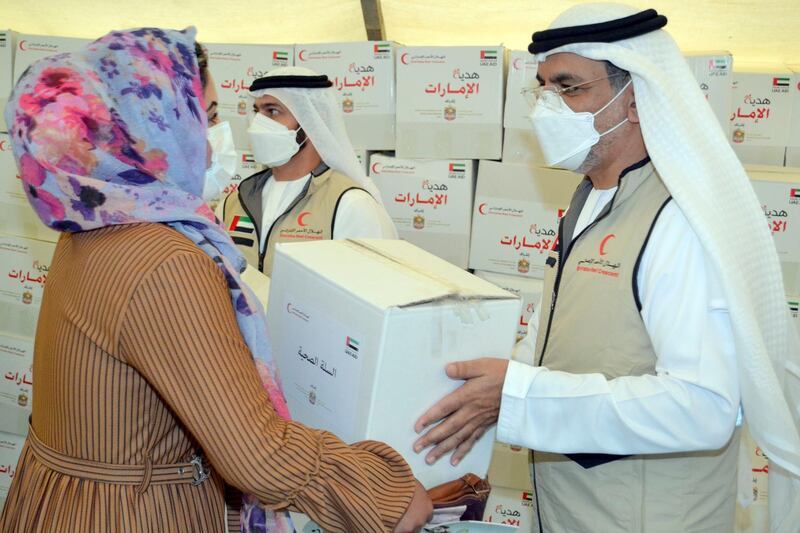 ERBIL, 27th May, 2021 (WAM) -- The Emirates Red Crescent has launched the first phase of a vaccination programme to inoculate 15,000 Syrian refugees and Iraq displaced persons in Iraqi Kurdistan refugees camps with COVID-19 Sinopharm. Wam