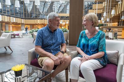 Patrick and Linda Ford, a British couple who returned to the UAE after meeting here in the 1980s.
Antonie Robertson / The National