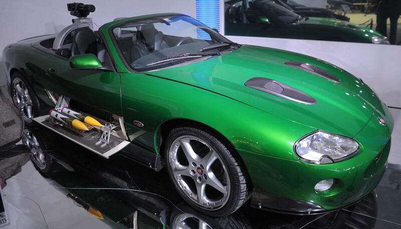 The New 'bond In Motion' Exhibition At The National Motor Museum. The Jaguar Xkr From The James Bond Film Die Another Day 2002.   REX Shutterstock