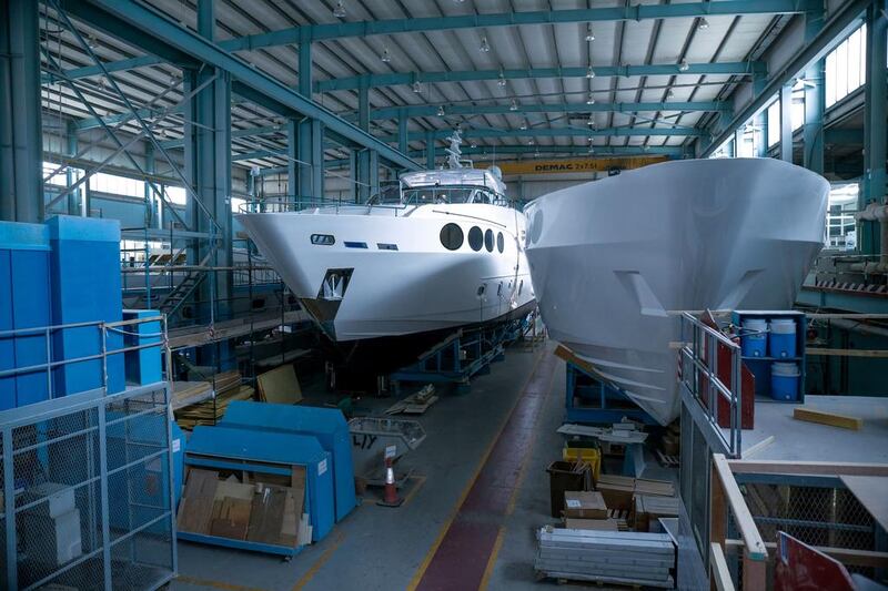 The Gulf Craft boatyard and production facility. Victor Besa for The National