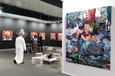 Art works of various mediums, styles and artists, on show at Art Dubai. Pawan Singh / The National