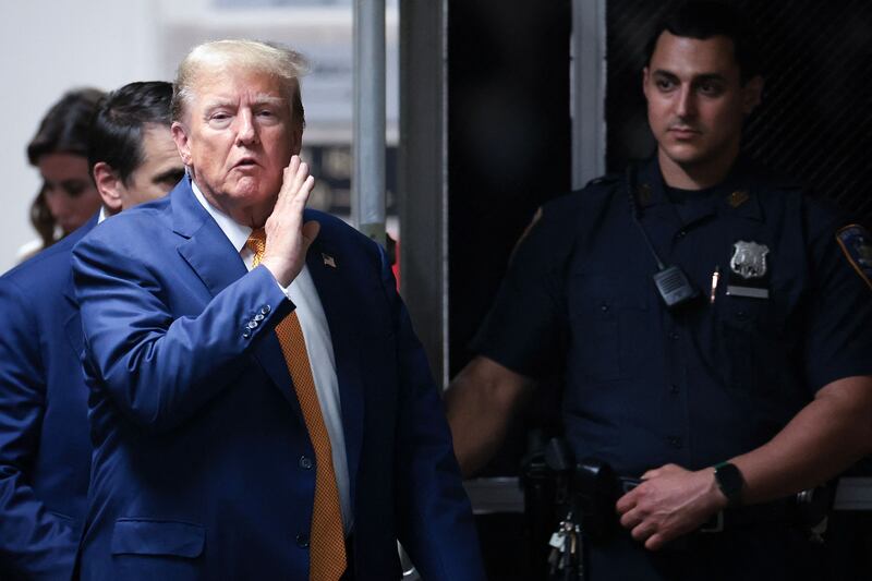 Former US President Donald Trump at Manhattan Criminal Court in New York City, on May 7. POOL / AFP