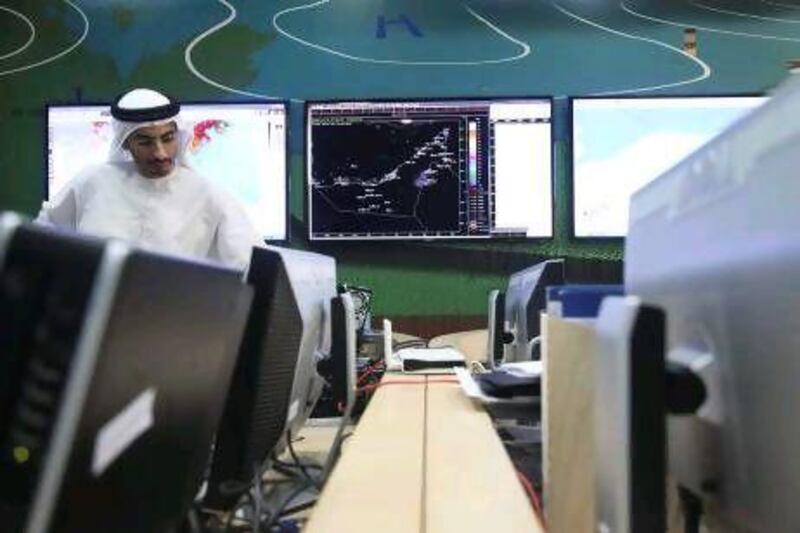 Majed Al Shekaili, head of the marine forecast section, emphasised the reports and warnings the centre sends to police, coastguards, ports and the public. Lee Hoagland / The National