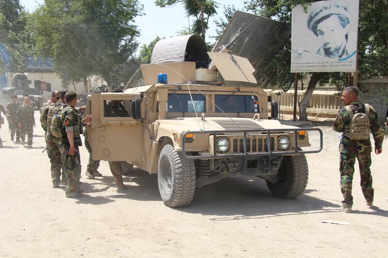 Afghan Commando forces are seen at the site of a battle field where they clash with the Taliban insurgent in Kunduz province, Afghanistan June 22, 2021. REUTERS/Stringer  NO ARCHIVE NO RESALE