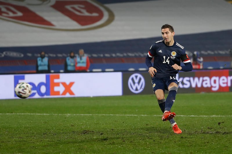 Kenny McLean scores from the spot for Scotland. Getty Images