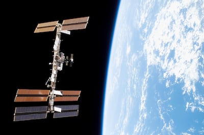 In this image obtained from NASA, the International Space Station (ISS) is seen from Space Shuttle Discovery on November 5, 2007.  NASA expressed doubts on October 3, 2018, over a theory floated in Russia that a tiny hole that caused an air leak on the International Space Station was the result of sabotage. The breach detected on August 29-30 in a Russian spacecraft docked at the orbiting station was not the result of a manufacturing defect, according to the Russian space agency, which says it is investigating the possibility that it was drilled maliciously. - RESTRICTED TO EDITORIAL USE - MANDATORY CREDIT "AFP PHOTO / NASA" - NO MARKETING NO ADVERTISING CAMPAIGNS - DISTRIBUTED AS A SERVICE TO CLIENTS
 / AFP / NASA / HO / RESTRICTED TO EDITORIAL USE - MANDATORY CREDIT "AFP PHOTO / NASA" - NO MARKETING NO ADVERTISING CAMPAIGNS - DISTRIBUTED AS A SERVICE TO CLIENTS
