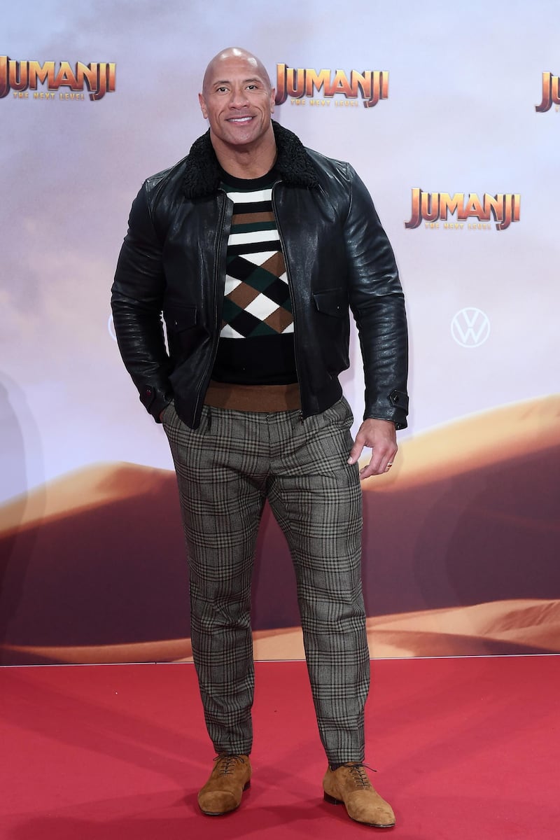 BERLIN, GERMANY - DECEMBER 04: Dwayne Johnson at the Berlin premiere of JUMANJI: THE NEXT LEVEL at Sony Center on December 04, 2019 in Berlin, Germany. (Photo by Matthias Nareyek/Getty Images for Sony Pictures)