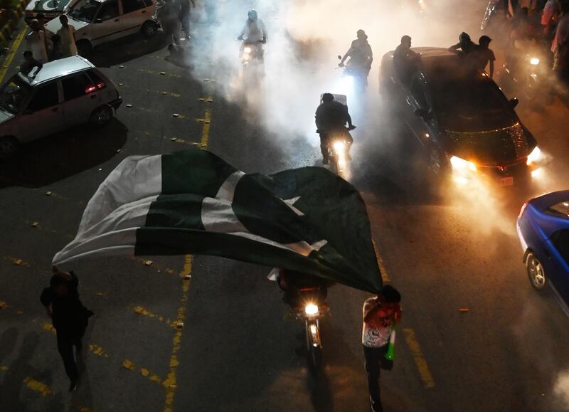 Pakistanis take to the streets in Islamabad.  AFP