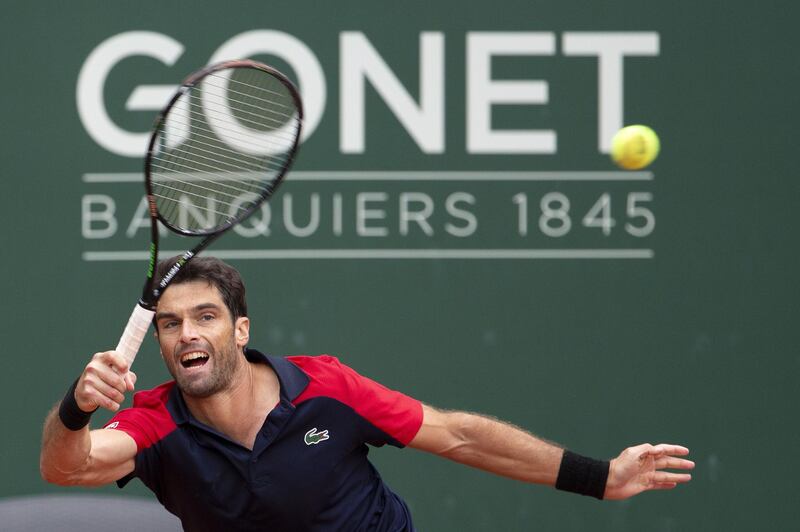 Pablo Andujar during his win over Roger Federer. EPA