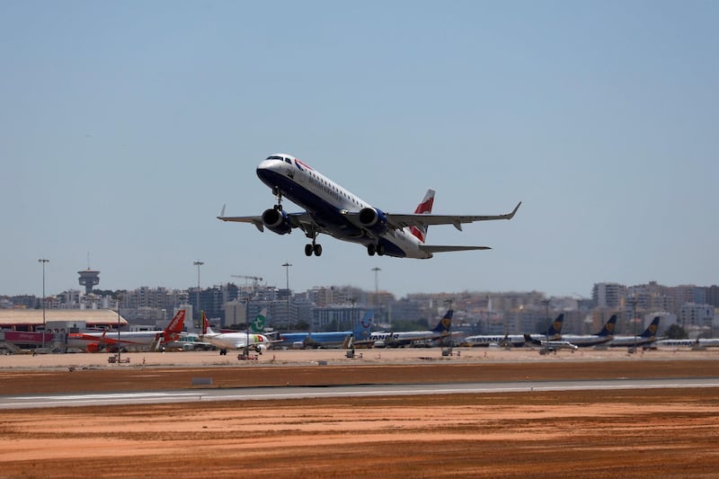 A British Airways airplane takes off from Faro airport in Portugal. Reuters