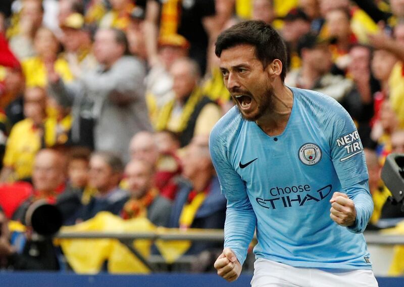 Soccer Football - FA Cup Final - Manchester City v Watford - Wembley Stadium, London, Britain - May 18, 2019  Manchester City's David Silva celebrates scoring their first goal   Action Images via Reuters/John Sibley