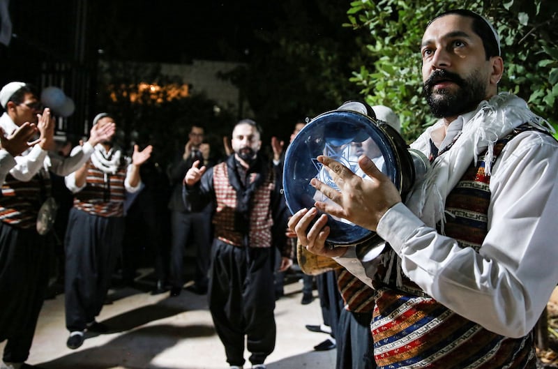 The Bab Al Hara troupe during a performance in Amman, the capital of Jordan.