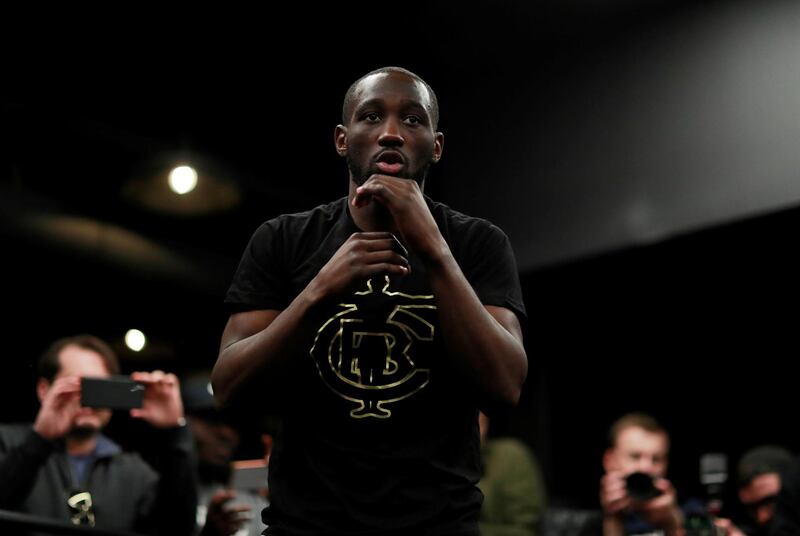 Terence Crawford shadow boxes during the media work-out day. Reuters