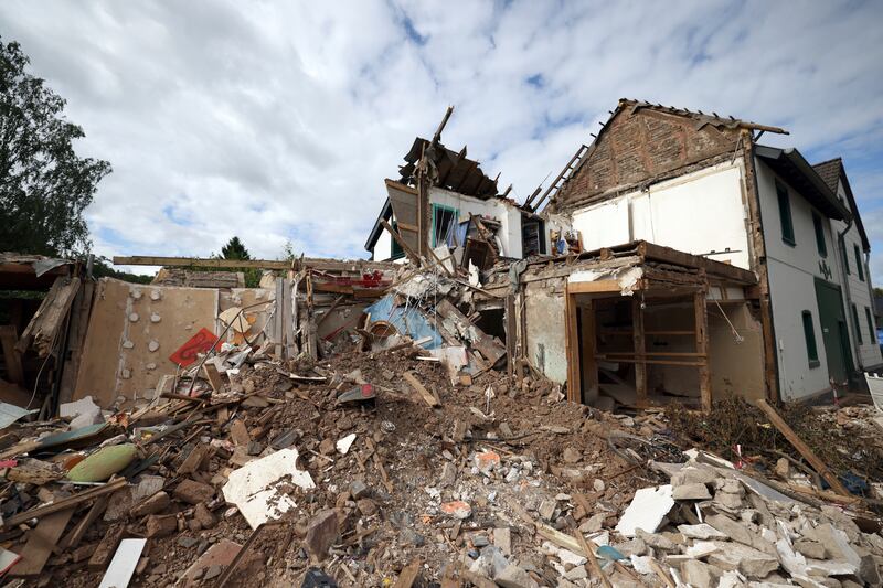 The aftermath of flooding in Gemuend, North Rhine Westphalia.