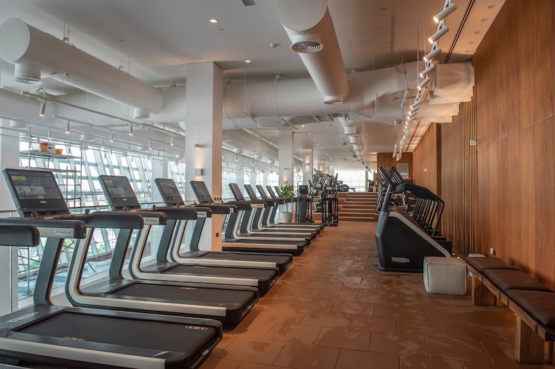 The gym at The Bridge Lifestyle Hub has the latest Technogym equipment. All photos: Vidhyaa Chandramohan for The National