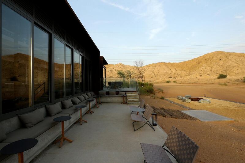 Sharjah, August, 18, 2019: General view from the restaurant at the Al Faya Lodge in Sharjah. Satish Kumar/ For the National / Story by Rupert Hawksley