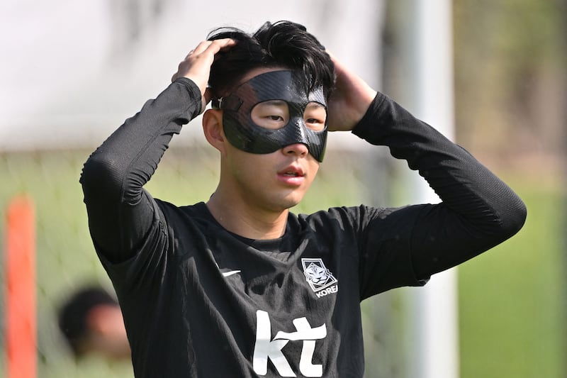Son Heung-min is still recovering from face surgery. AFP