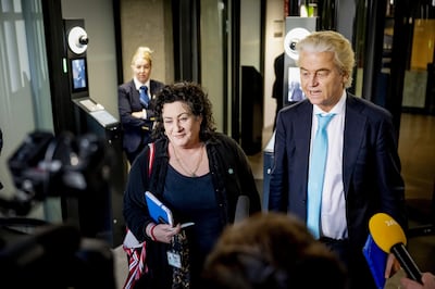Geert Wilders, right, won the November election with his Freedom Party but had to shelve his own ambitions to be Dutch PM. EPA 