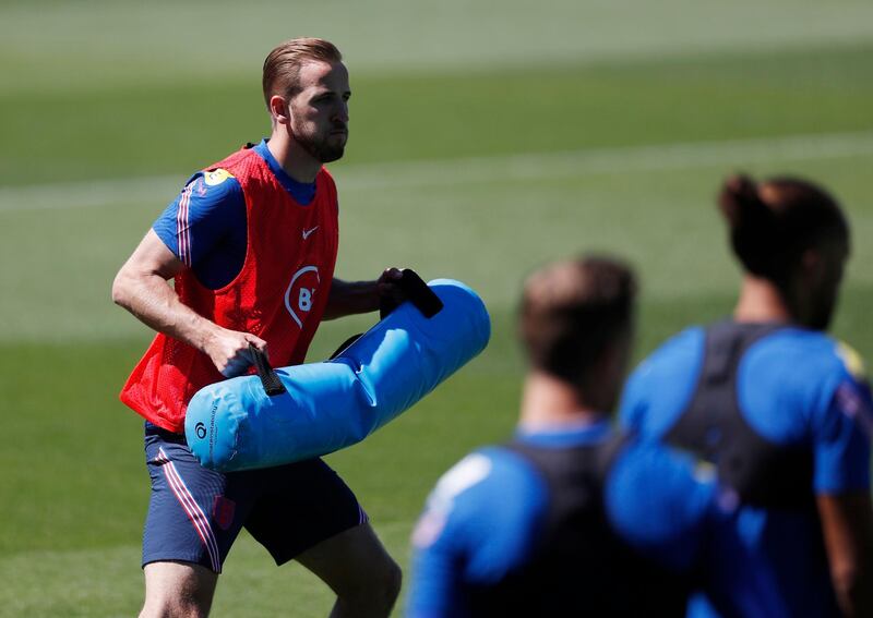 England's Harry Kane during training. Reuters