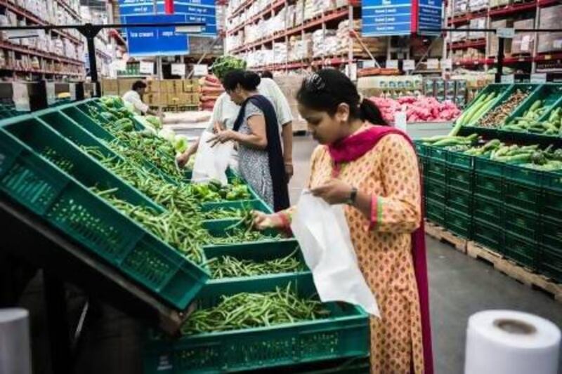 A store in Zirakpur, Punjab. Inflation has fallen in India, prompting an interest-rate cut and hopes of a boost to economic growth. Sanjit Das / Bloomberg News