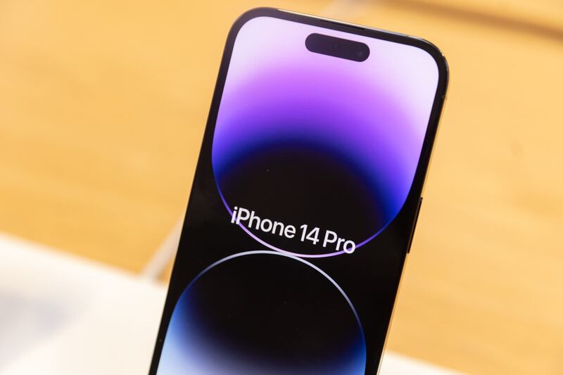 The Apple iPhone 14 Pro and Pro Max are the highest spec phones Apple sells at present. The Pro Max has a bigger screen. Bloomberg