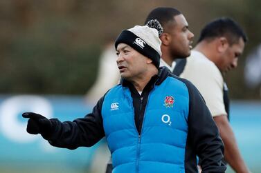Eddie Jones oversees training as England prepare to face France in the Six Nations. Reuters