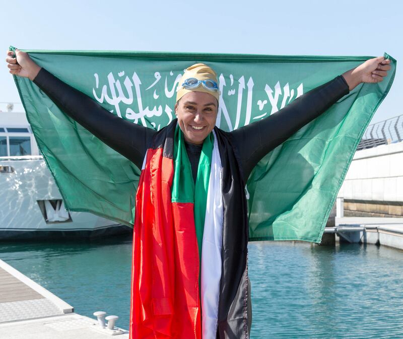 Saudi Arabian swimmer Mariam Saleh recorded a milestone as the first to swim across Dubai Creek and Dubai water channel for a distance of 24 km. WAM